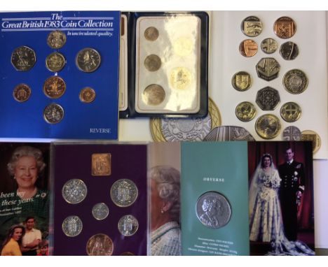 A Royal Mint 2010 UNC Presentation Pack with a Belfast and London £1 coin, plus a 1970 Proof Set Britain's last L.S.D, a Brit