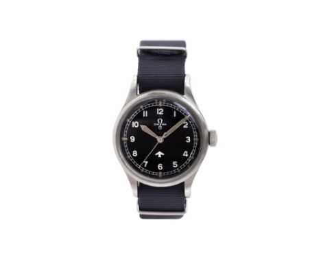 A MEN'S OMEGA STAINLESS STEEL MANUAL WRISTWATCH. MILITARY FAT ARROW.Brand: Omega Model: Fat Arrow Case reference: 2777.1 SC Y