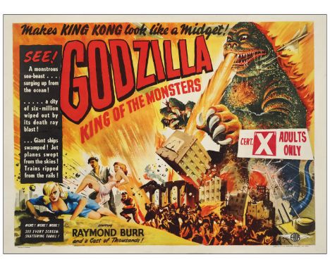 GODZILLAFirst Release British Quad  (30" x 40")Very Fine- on Linen Eros Films, 1956This Quad is many times more scarce than t