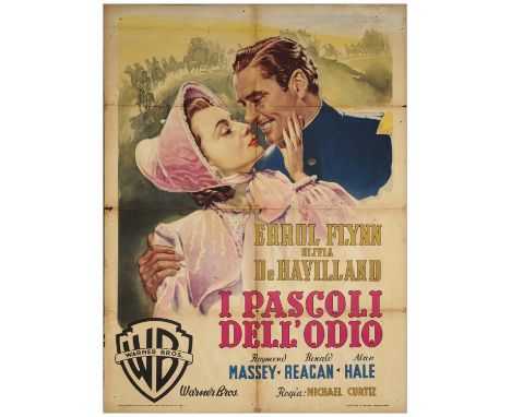 SANTA FE TRAILPost-War Italian 2-Fogli (39" x 54")Fine- Folded; Artwork by Alfredo Capitani Warner Bros. , 1949This fabulous 
