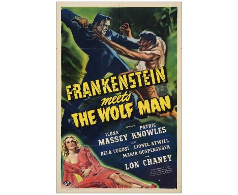 FRANKENSTEIN MEETS THE WOLF MANOne Sheet (27" x 41")Very Fine- Folded; Artwork by Karl Godwin Universal, 1943One sheet poster