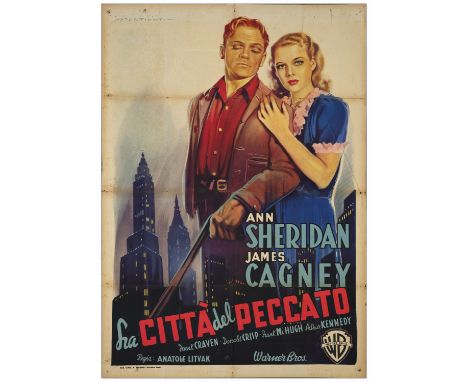 CITY FOR CONQUESTFirst Post-War Italian 2-Fogli (39" x 54")Fine Folded; Artwork by Luigi Martinati Warner Bros., 1947This pos