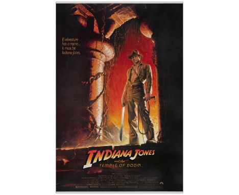 INDIANA JONES AND THE TEMPLE OF DOOMOne Sheet (27" x 41")Very Fine- on Linen; Artwork by Bruce Wolfe Paramount, 1984Small tea