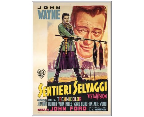 THE SEARCHERSItalian 2-Fogli (39.5" x 55")Very Fine on Linen; Artwork by Adelchi Serafini Warner Bros., 1956This Italian post