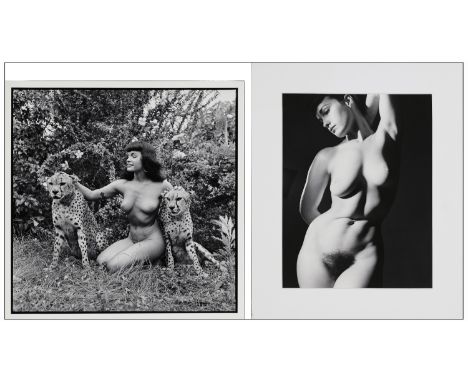 BETTIE PAGEVintage Black and White Photos (2) (15.75" x 15.75" &amp; 14" x 17" (with matte)Fine Irving Klaw, 1950sThe square 