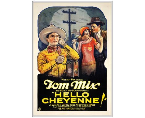 HELLO CHEYENNEOne Sheet (28" x 41")Very Fine- on Linen Fox, 1928This is a beautiful and rare stone litho image of the excelle