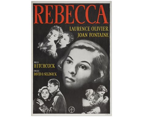 REBECCASwedish One Sheet (27.5" x 39.5" )Very Fine Rolled Svensk Filmindustri, R-1949This poster has some minor edge wear and