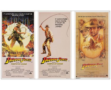 INDIANA JONES AND THE TEMPLE OF DOOMAustralian Daybills (3) (13.25" x 27" &amp; 13.25" x 25.5")Near Mint Folded; Artwork by M