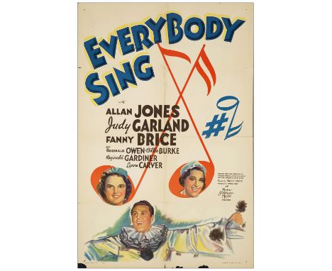 EVERYBODY SINGOne Sheet (27" x 41" ); Style CFine+ Folded MGM, 1938There is chipping at the bottom edge and a one-inch tear i