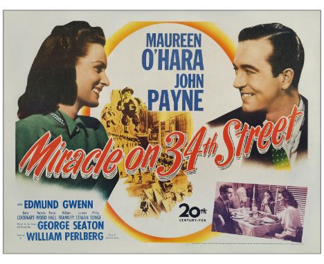 MIRACLE ON 34TH STREETHalf Sheet (22" x 28")Very Fine- on Paper 20th Century Fox, 1947When released in the summer of 1947, th