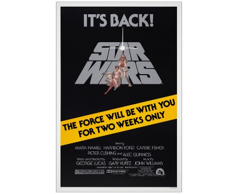 STAR WARS: A NEW HOPEOne Sheet (27" x 41" )Very Fine+ Rolled 20th Century fox , R-1981There is scattered crimping within the 