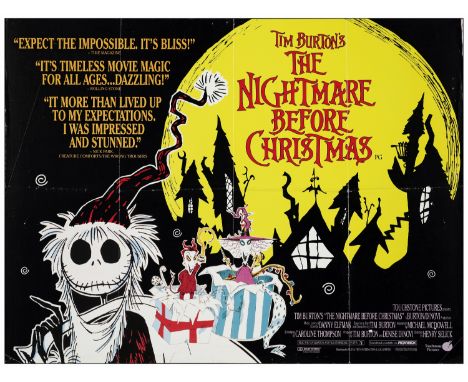 THE NIGHTMARE BEFORE CHRISTMASBritish Quad (30" x 40" )Very Fine- Folded Walt Disney, 1993There is some heavy fold wear and c