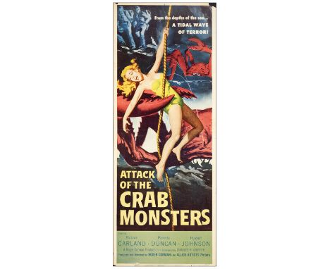 ATTACK OF THE CRAB MONSTERSInsert (14" x 36")Fine- Folded; Artwork by Albert Kallis Allied Artists, 1957This insert has only 