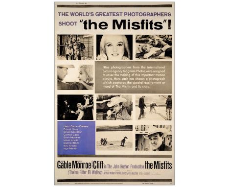 THE MISFITS40" x 60"Very Fine- on Linen United Artists , 1961This fantastic poster announces the Magnum Photos assignment of 