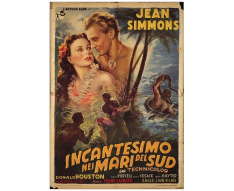 THE BLUE LAGOONItalian 2-Fogli (39" x 55")Very Good- Folded; Artwork by Anselmo Ballester Eagle -Lion Films, 1949Remade in 19