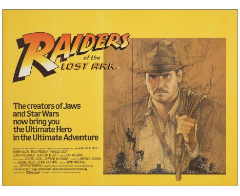 INDIANA JONES AND THE RAIDERS OF THE LOST ARKBritish Quad (30" x 40")Very Fine+ Folded; Artwork by Richard Amsel Paramount, 1