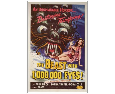 THE BEAST WITH A MILLION EYESOne Sheet (27" x 41")Very Fine- Folded; Artwork by Albert Kallis American Releasing, 1955This fo