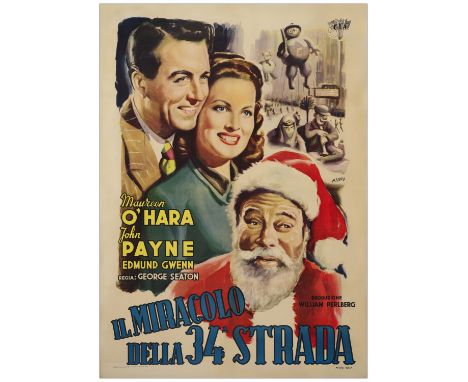 MIRACLE ON 34TH STREETItalian 2-Fogli (39" x 55")Very Fine on Linen; Artwork by Dante Manno C.I.A, 1948When released in the s