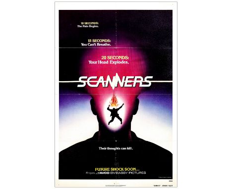 SCANNERSOne Sheet (27" x 41"); Advance StyleVery Fine Folded; Artwork by Joanne Daley Avco Embassy, 1981A poster with only li