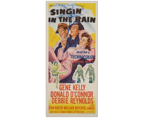 SINGIN' IN THE RAINAustralian Daybill (13" x 30")Fine+ on Linen MGM, 1952There is sporadic airbrushing to the borders and a f