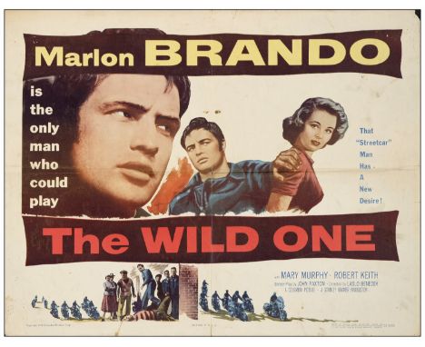 THE WILD ONEHalf Sheet (22" x 28")Fine Folded Columbia, 1953Based on Frank Rooney's 1951 short story The Cyclists' Raid, this