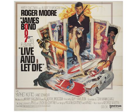 JAMES BOND: LIVE AND LET DIESix Sheet  (77" x 78")Very Fine Folded; Artwork by Robert McGinnis United Artists, 1973The six sh