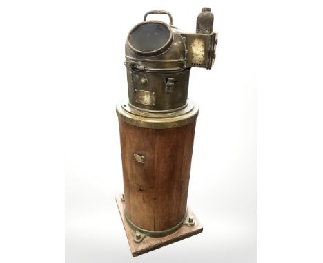 An early 20th century brass-cased ship's binnacle compass, Patt 0183, No.C74, by The Ontario Hughes Owens Company Ltd, Ottawa