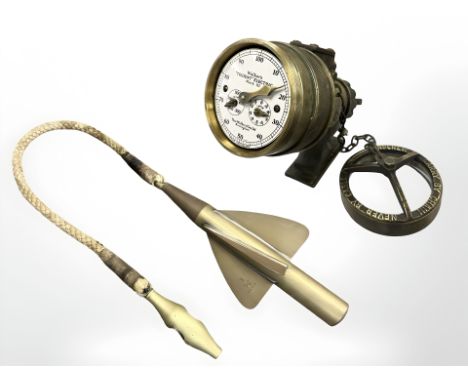 A brass-cased Walker's Trident Electric Mark III ship's log by Thos Walker & Son, Birmingham, length 30cm, together with a Th