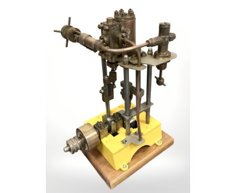 A live steam stationary engine, height 25cm. 