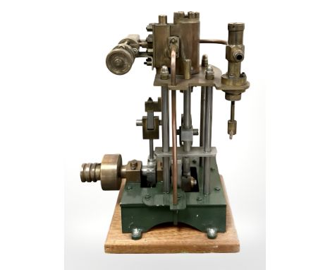 A live steam stationary engine, height 25cm. 