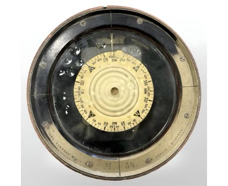 A German Carl Bamberg U-Boat binnacle compass M54, no. 24713, lacquered brass case, diameter 23cm. 