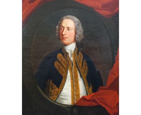 Attributed to John Wollaston (British, 1738-1775) Portrait of a gentlemanoil on canvas90 x 76cm***CONDITION REPORT***Oil on c