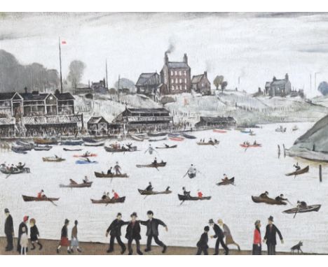 § § Laurence Stephen Lowry RBA RA (1887-1976) 'Crime Lake'offset lithograph in colours, 1972, on wove papersigned in pencil, 