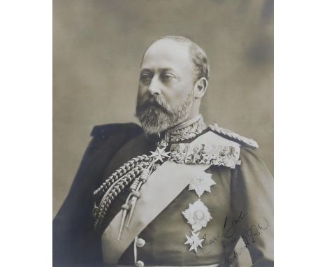 A presentation photograph of King Edward VII when Prince of Wales inscribed in ink 'To Earl Cowley from Edward POW', 38 x 30c