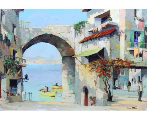 § § Cecil Rochfort D'Oyly-John (British, 1906-1993) 'Corner of Santa Margarita'oil on canvassigned45 x 65cm***CONDITION REPOR