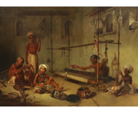 Arthur William Devis (British, 1762-1822) ’The Weavers’oil on canvas44 x 59.5cm Painted in Bengal in 1792, as part of 26 stud