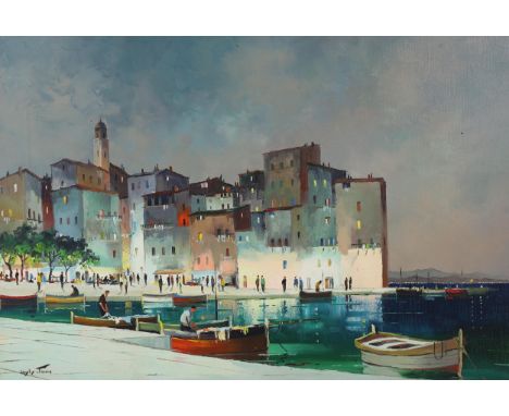 § § Cecil Rochfort D'Oyly-John (English, 1906-1993) 'St Tropez, 7pm, S of France'oil on canvassigned and titled verso44 x 64c