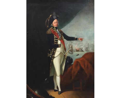 After Leonardo Guzzardi (Italian, active 1798-1800) Full length portrait of Rear Admiral Horatio Nelson (1758-1805), standing