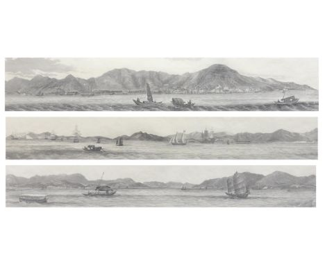 Lieutenant Leopold G. Heath for the Hydrographic Office Hong Kong as seen from the anchorage of HMS Iris, 1846set of three st