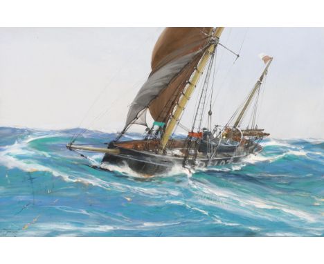 § § Montague Dawson (English, 1895-1973) 'Rough Weather'gouache on cardsigned43.5 x 63cmCondition:Somewhat neglected conditio