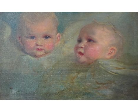 § § Frank O. Salisbury (English, 1874-1962) Study of Reynolds angelsoil on canvas28.5 x 44cm***CONDITION REPORT***Oil on orig