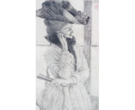 James Jacques Tissot (French, 1836-1902) 'A la fenêtre [At the Window]', [Wentworth 9]drypoint etching on laid paper, 1877sig