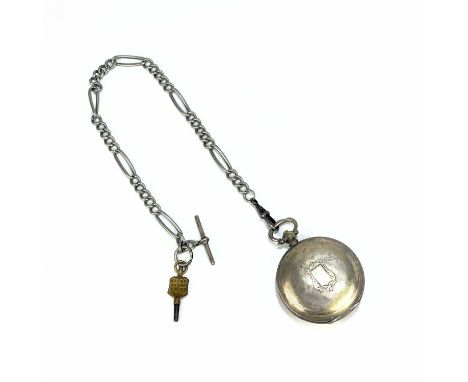 A Turkish .800 silver cased full hunter key wind pocket watch by Billodes. The 35mm white enamel dial signed K. SERKISOFF &am