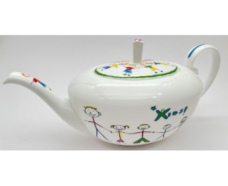 A ceramic Asprey teapot made exclusively for KIDS Charity Gala evening 2003. Designed by Peter Ting for Asprey using drawing 