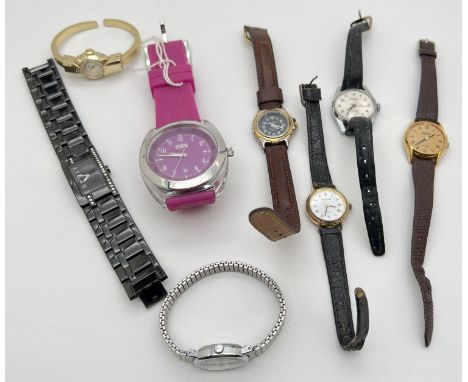 7 vintage and modern wristwatches in various styles and conditions. To include examples by Storm, Spirit, Sekonda, Timex, Swa