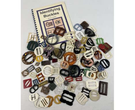 A collection of 90 vintage buckles and part dress clips in various colours, sizes and designs To include Art Deco, stone set,