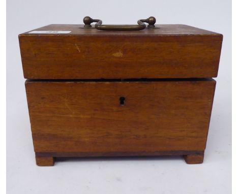A vintage electrotherapy machine with provision for a battery, in a mahogany case&nbsp; 