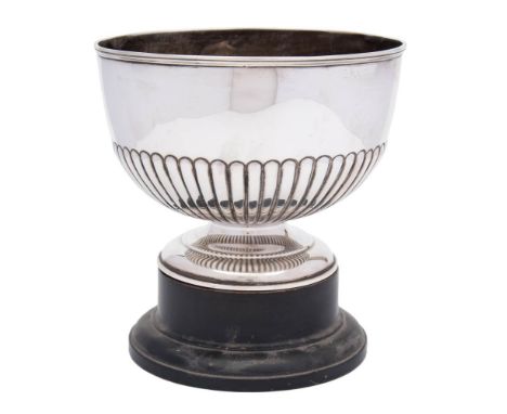 A Victorian silver rose bowl, maker William Hutton &amp; Sons Ltd, London 1895: of circular form with half reeded decoration 