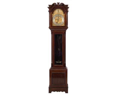 Charles Frodsham, London, a quarter-chiming longcase clock: the substantial eight-day duration movement striking the hours on