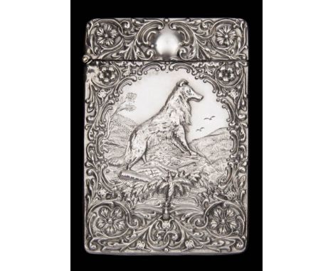 An Edward VII silver card case, maker Crisford &amp; Norris Ltd, Birmingham, 1908: of rectangular outline with embossed decor